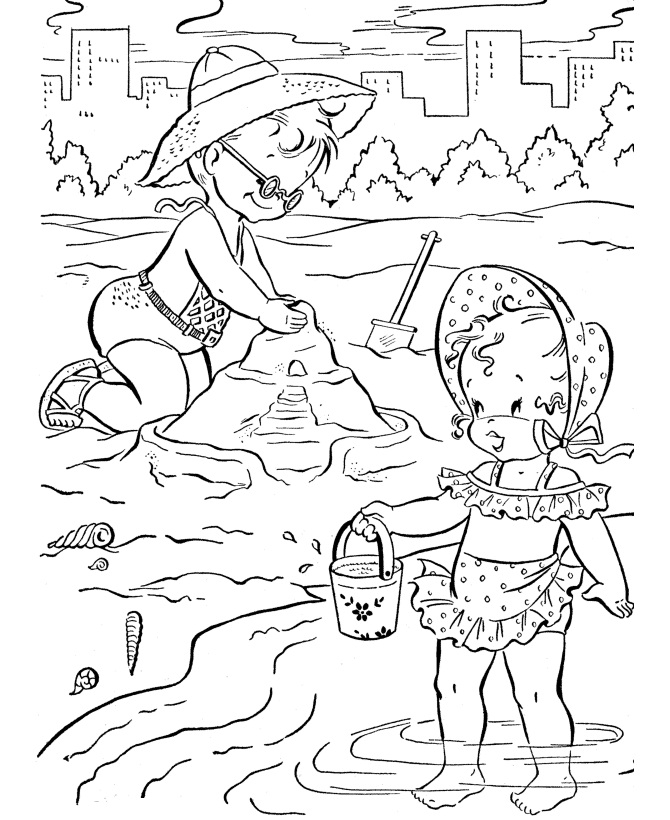 2 Little Girls on the Beach