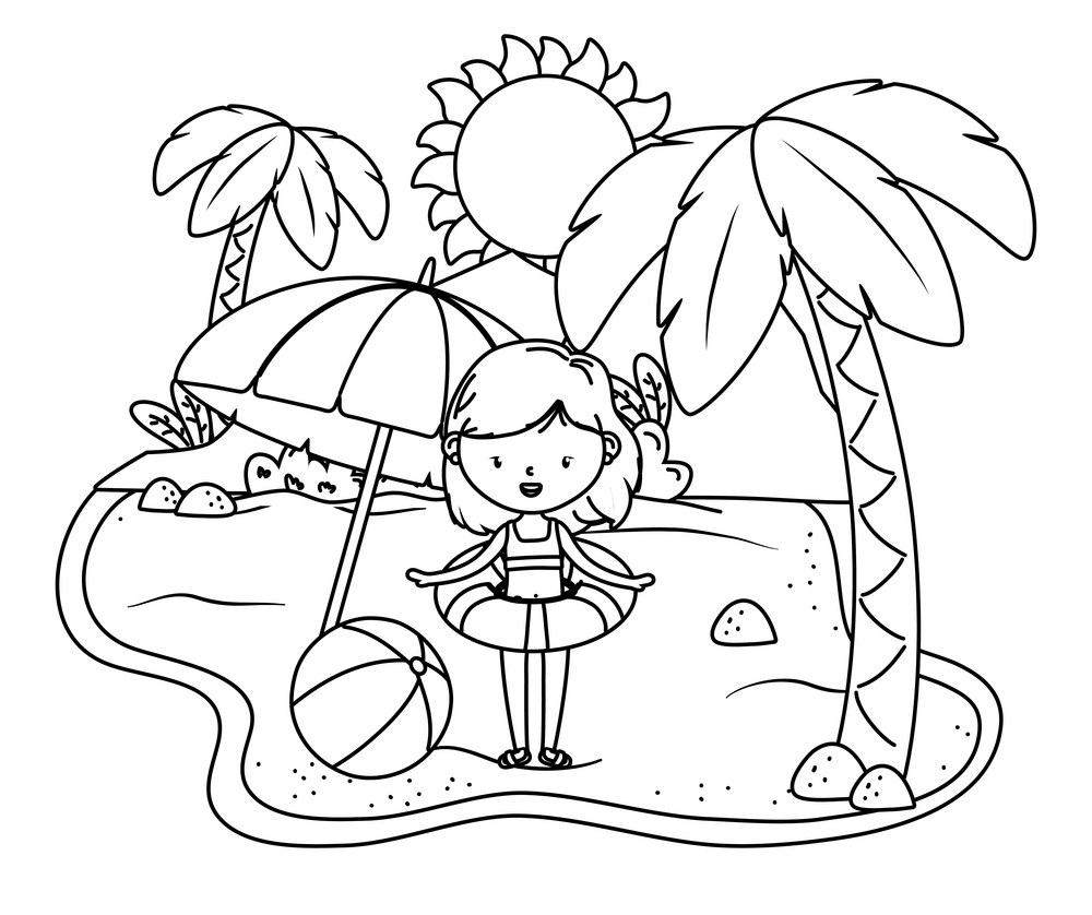 Summer Girl on the Beach