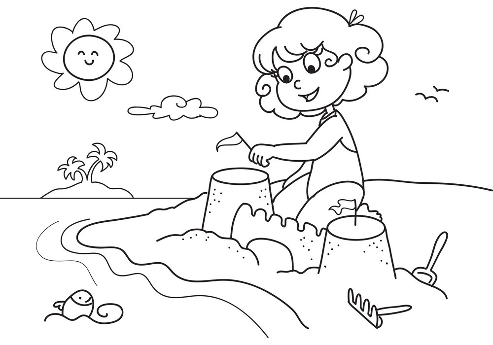 Little Girl Playing with Sand