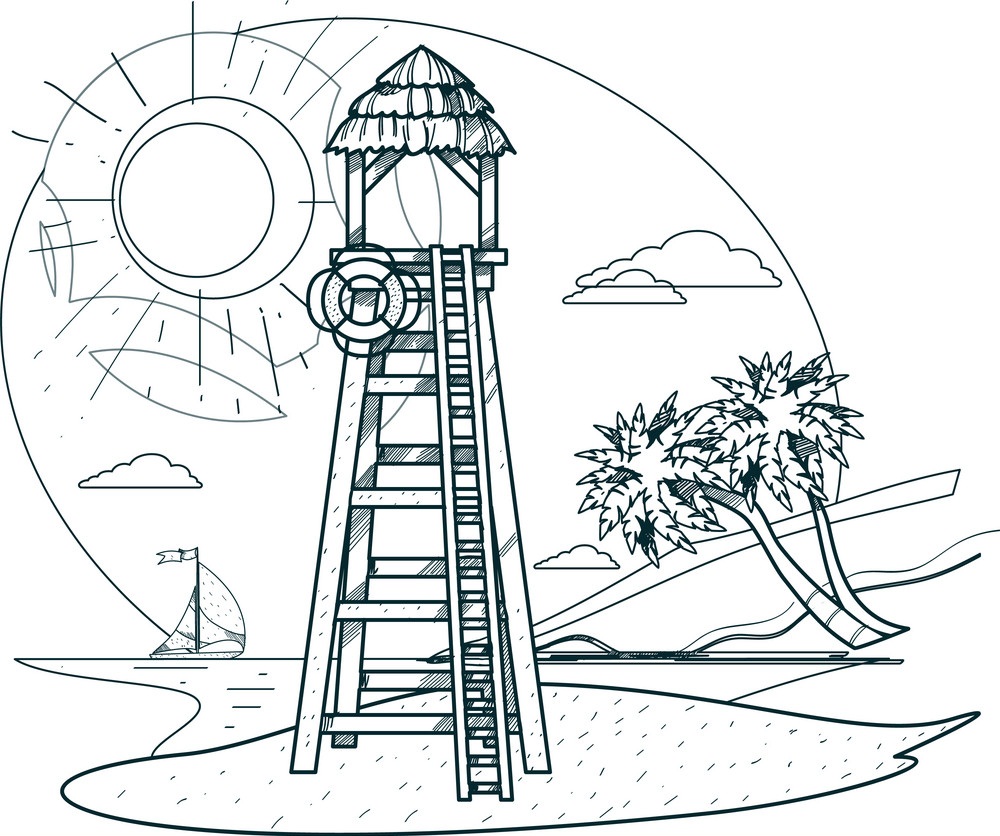 Lifeguard Tower at Beach